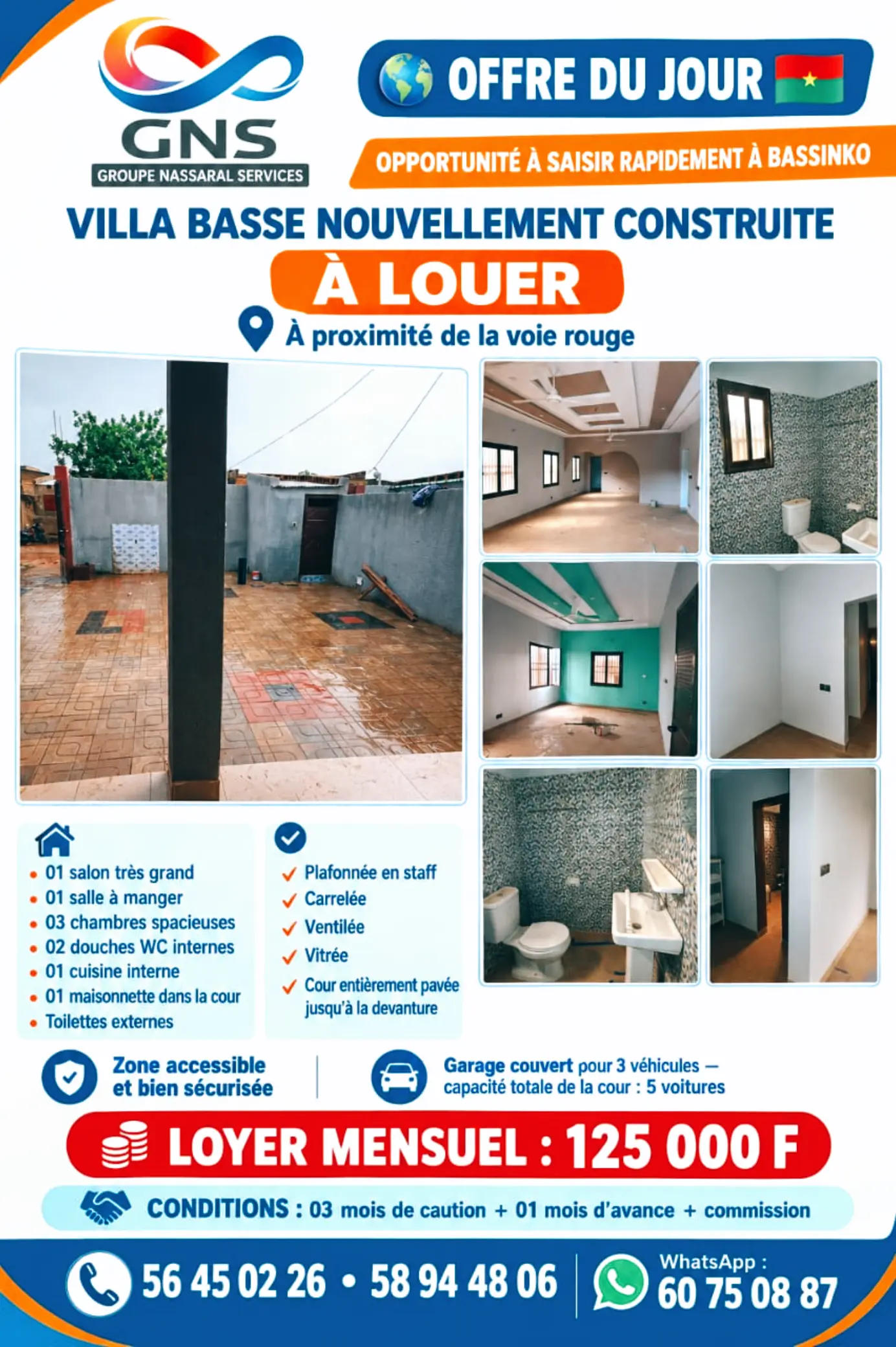 VILLA BASSE F4 EN LOCATION À BASSINKO