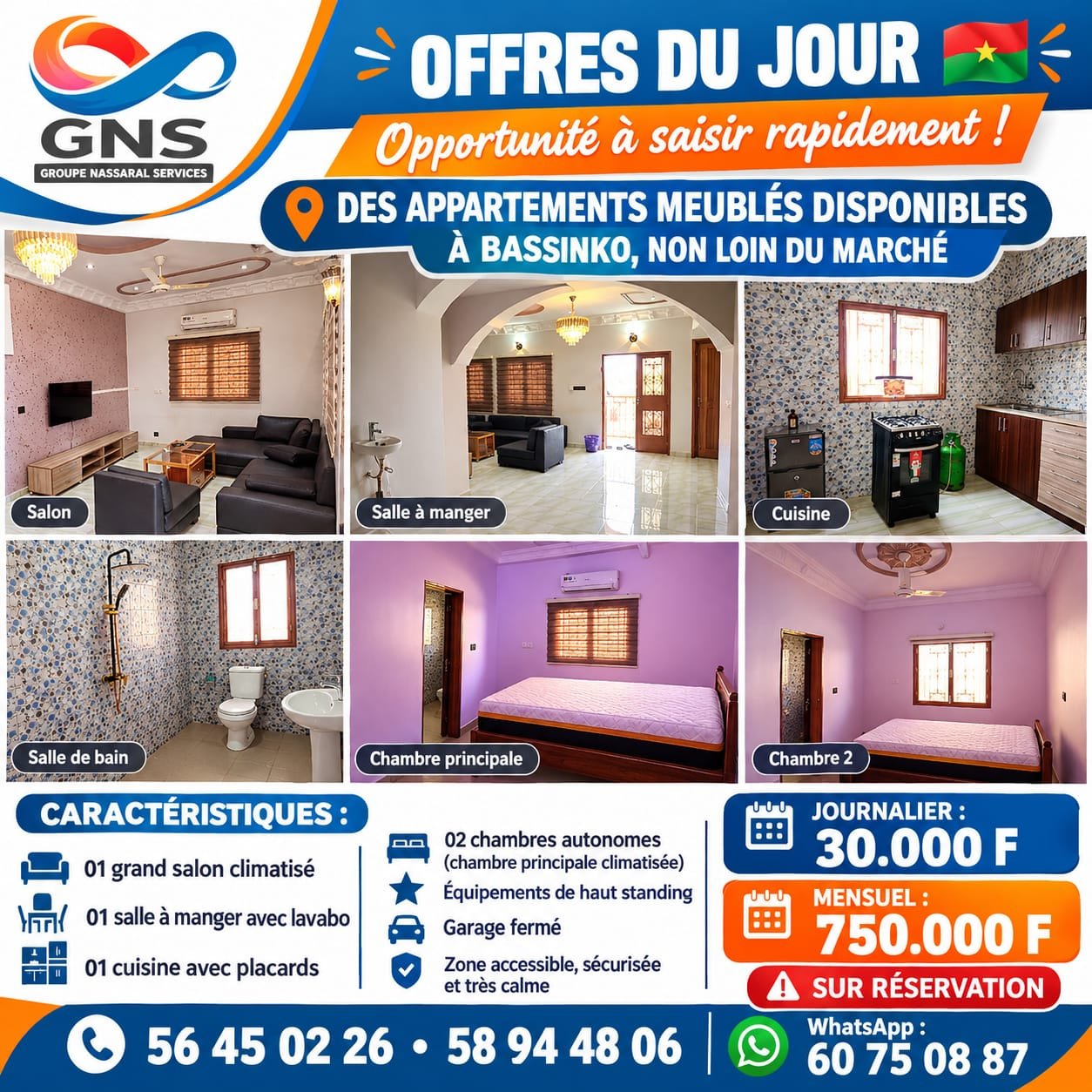 APPARTEMENTS MEUBLÉS À BASSINKO