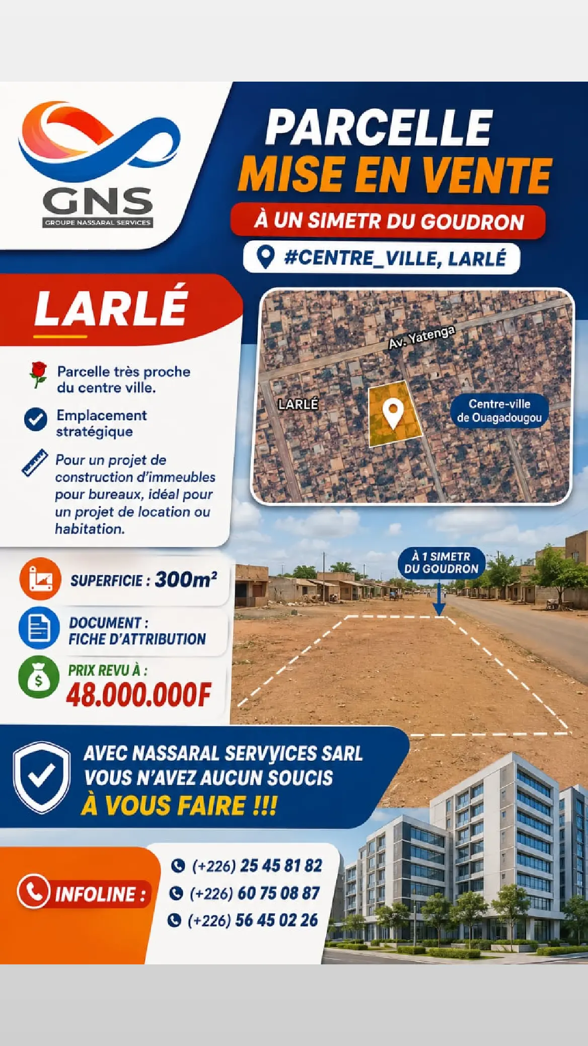 CENTRE VILLE/LARLÉ PARCELLE EN VENTE